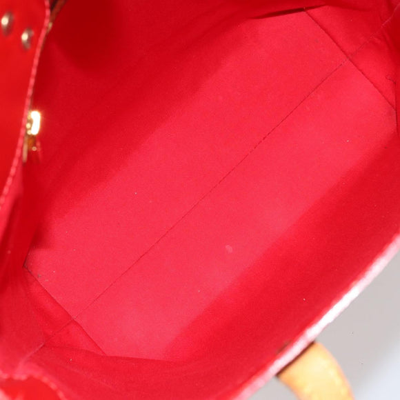 LOUIS VUITTON Monogram Vernis Reade MM Hand Bag Red Rouge M91086 LV Auth 179101