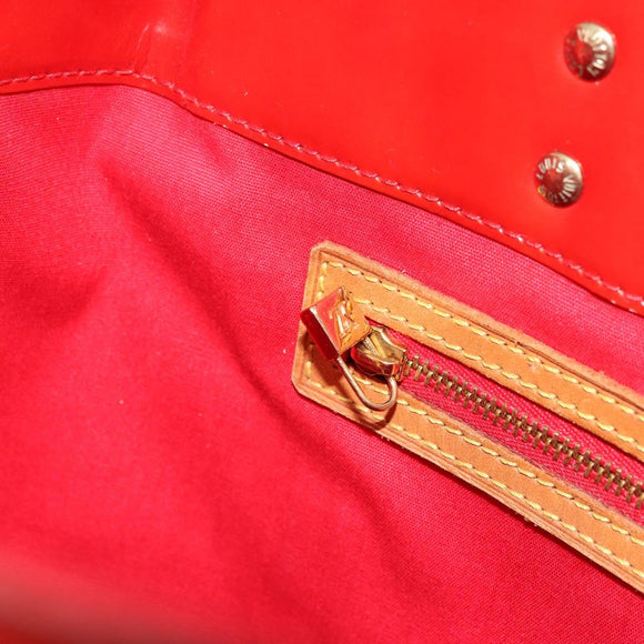 LOUIS VUITTON Monogram Vernis Reade MM Hand Bag Red Rouge M91086 LV Auth 179101
