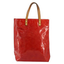 LOUIS VUITTON Monogram Vernis Reade MM Hand Bag Red Rouge M91086 LV Auth 179101-13