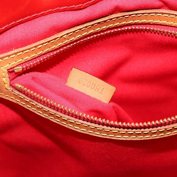 LOUIS VUITTON Monogram Vernis Reade MM Hand Bag Red Rouge M91086 LV Auth 179101