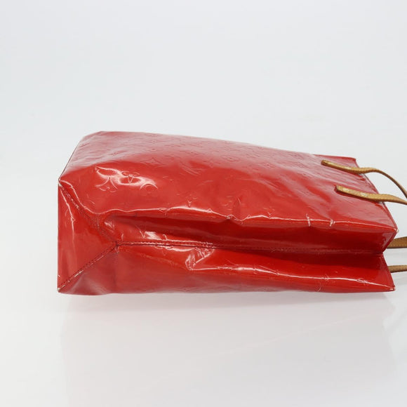 LOUIS VUITTON Monogram Vernis Reade MM Hand Bag Red Rouge M91086 LV Auth 179101