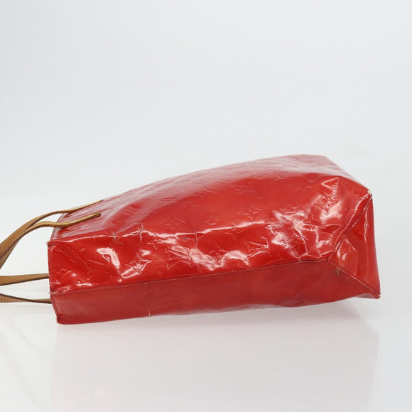 LOUIS VUITTON Monogram Vernis Reade MM Hand Bag Red Rouge M91086 LV Auth 179101