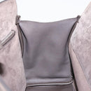 Salvatore Ferragamo Gancini Studio Hand Bag Suede 2way Gray Silver Auth 179102A-21