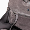 Salvatore Ferragamo Gancini Studio Hand Bag Suede 2way Gray Silver Auth 179102A-22