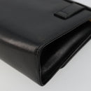 Salvatore Ferragamo Gancini Chain Shoulder Bag Leather Black Gold Auth 179103-15
