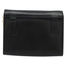 Salvatore Ferragamo Gancini Chain Shoulder Bag Leather Black Gold Auth 179103-2