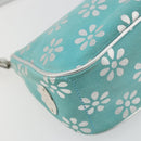 CELINE Shoulder Bag Suede Silver Turquoise Blue Auth 179104A-15
