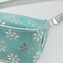 CELINE Shoulder Bag Suede Silver Turquoise Blue Auth 179104A-16