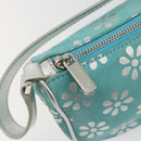 CELINE Shoulder Bag Suede Silver Turquoise Blue Auth 179104A-9