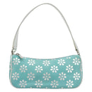 CELINE Shoulder Bag Suede Silver Turquoise Blue Auth 179104A-13