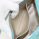 CELINE Shoulder Bag Suede Silver Turquoise Blue Auth 179104A-22