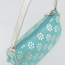 CELINE Shoulder Bag Suede Silver Turquoise Blue Auth 179104A-6