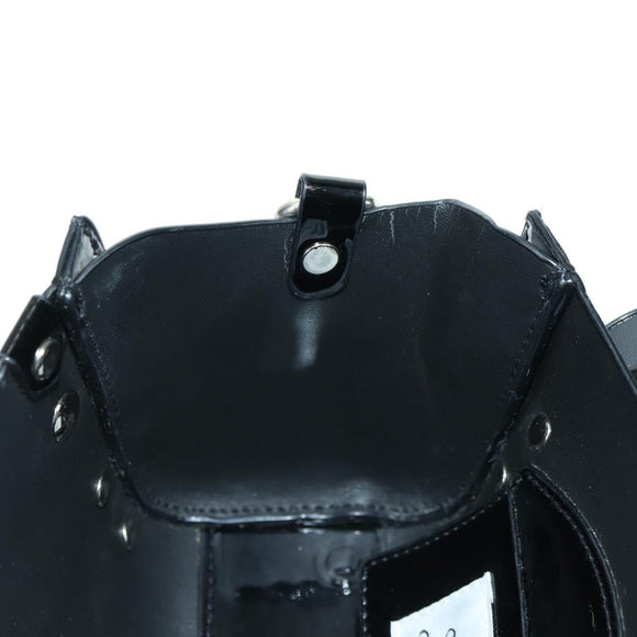Vivienne Westwood Chain Betty Bag Lackleder 2-Wege Schwarz Silber Auth 179105V