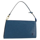 LOUIS VUITTON Epi Pochette Accessoires Beutel Blau M52985 LV Auth 179106A-1