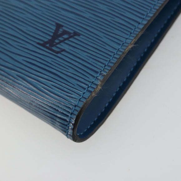 LOUIS VUITTON Epi Pochette Accessoires Beutel Blau M52985 LV Auth 179106A