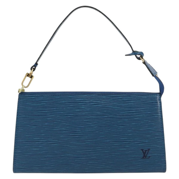 LOUIS VUITTON Epi Pochette Accessoires Beutel Blau M52985 LV Auth 179106A
