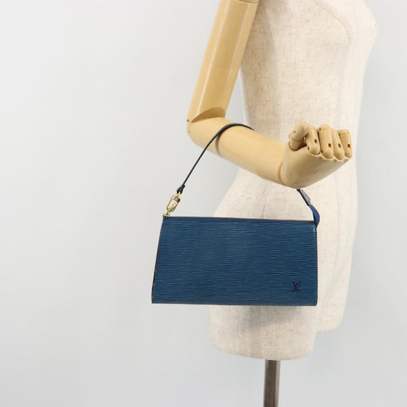LOUIS VUITTON Epi Pochette Accessoires Beutel Blau M52985 LV Auth 179106A