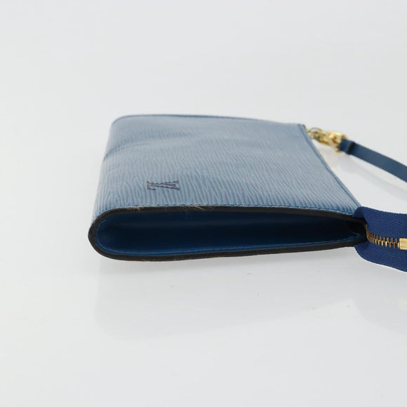 LOUIS VUITTON Epi Pochette Accessoires Beutel Blau M52985 LV Auth 179106A
