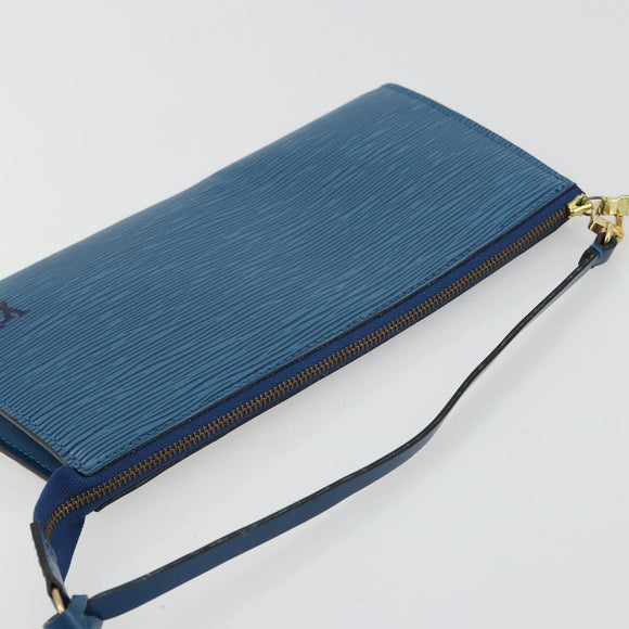 LOUIS VUITTON Epi Pochette Accessoires Beutel Blau M52985 LV Auth 179106A