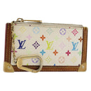 LOUIS VUITTON Monogram Multicolor Pochette Cles Purse White M92655 Auth 179112-1
