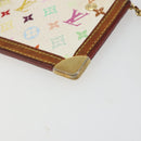 LOUIS VUITTON Monogram Multicolor Pochette Cles Purse White M92655 Auth 179112-15