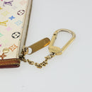 LOUIS VUITTON Monogram Multicolor Pochette Cles Purse White M92655 Auth 179112-8