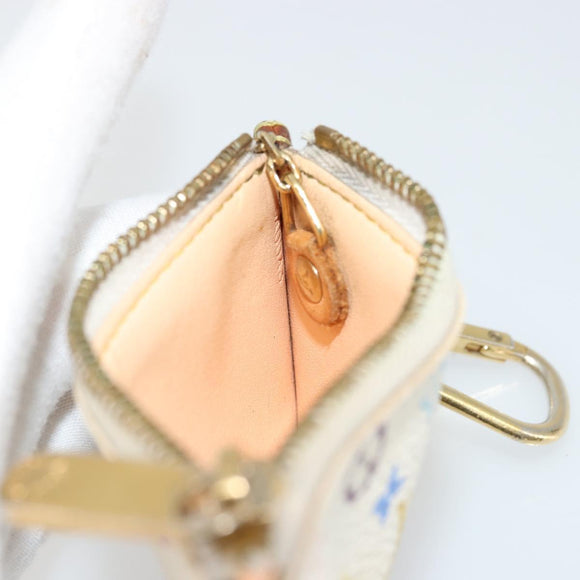 LOUIS VUITTON Monogram Multicolor Pochette Cles Purse White M92655 Auth 179112