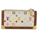 LOUIS VUITTON Monogram Multicolor Pochette Cles Purse White M92655 Auth 179112-2