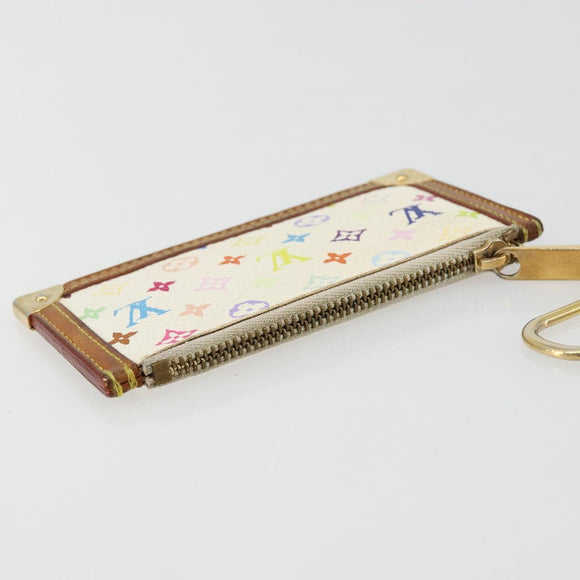 LOUIS VUITTON Monogram Multicolor Pochette Cles Purse White M92655 Auth 179112