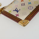 LOUIS VUITTON Monogram Multicolor Pochette Cles Purse White M92655 Auth 179112-14