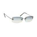 CHANEL COCO Mark Sunglasses metal Silver tone CC Auth 179115V-1