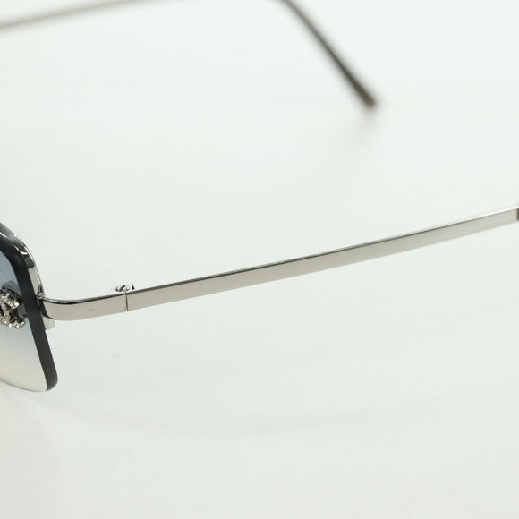 CHANEL COCO Mark Sunglasses metal Silver tone CC Auth 179115V