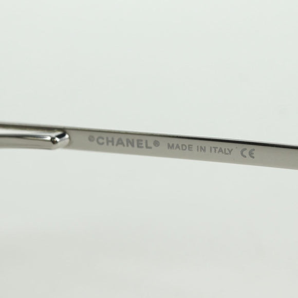 CHANEL COCO Mark Sunglasses metal Silver tone CC Auth 179115V