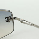 CHANEL COCO Mark Sunglasses metal Silver tone CC Auth 179115V-19