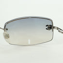 CHANEL COCO Mark Sunglasses metal Silver tone CC Auth 179115V-20