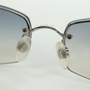 CHANEL COCO Mark Sunglasses metal Silver tone CC Auth 179115V-9