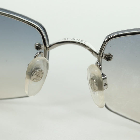 CHANEL COCO Mark Sonnenbrille Metall Silberfarben CC Authentisch 179115V