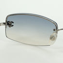 CHANEL COCO Mark Sunglasses metal Silver tone CC Auth 179115V-21