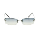 CHANEL COCO Mark Sunglasses metal Silver tone CC Auth 179115V-13