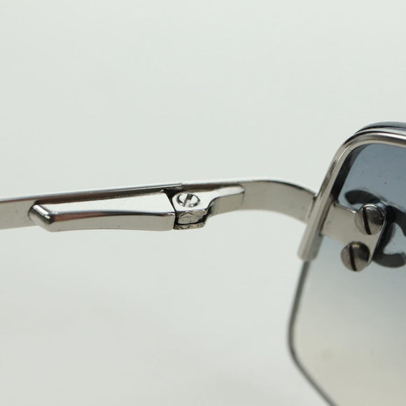 CHANEL COCO Mark Sunglasses metal Silver tone CC Auth 179115V