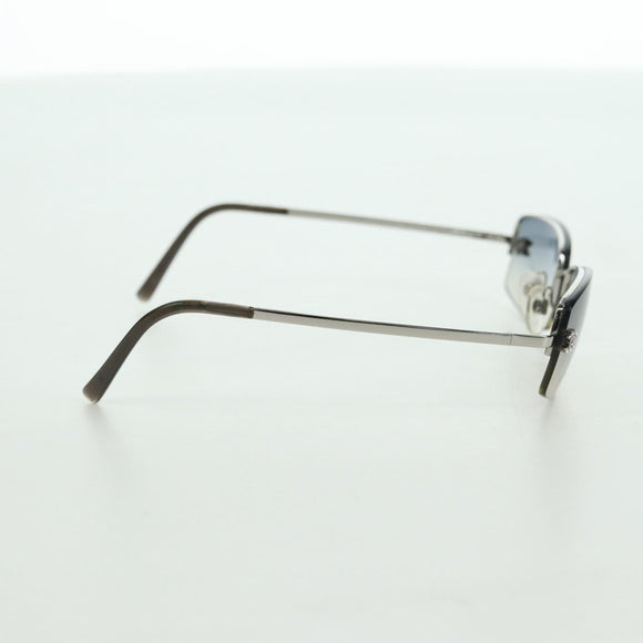 CHANEL COCO Mark Sunglasses metal Silver tone CC Auth 179115V