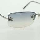 CHANEL COCO Mark Sunglasses metal Silver tone CC Auth 179115V-5