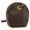 CELINE Macadam Canvas Shoulder Bag PVC Leather Brown Gold Auth 179135-1