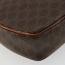 CELINE Macadam Canvas Shoulder Bag PVC Leather Brown Gold Auth 179135-13