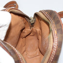 CELINE Macadam Canvas Shoulder Bag PVC Leather Brown Gold Auth 179135-17