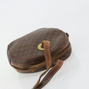 CELINE Macadam Canvas Shoulder Bag PVC Leather Brown Gold Auth 179135-6