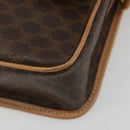 CELINE Macadam Canvas Cirkel Schoudertas PVC Leer Bruin Goud Auth 179136A-14