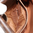 CELINE Macadam Canvas Cirkel Schoudertas PVC Leer Bruin Goud Auth 179136A-11