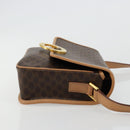 CELINE Macadam Canvas Cirkel Schoudertas PVC Leer Bruin Goud Auth 179136A-3