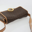 CELINE Macadam Canvas Cirkel Schoudertas PVC Leer Bruin Goud Auth 179136A-6